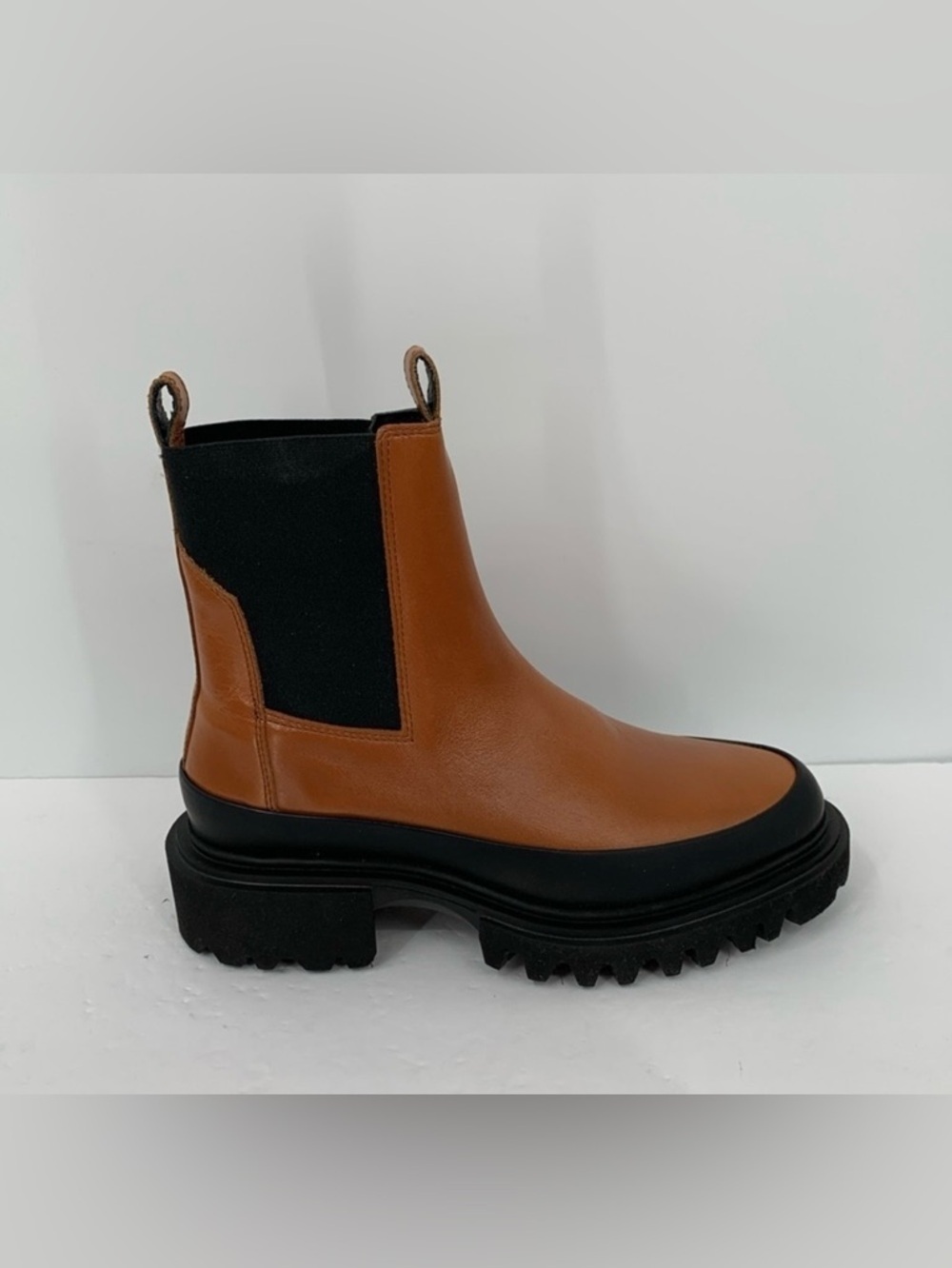 All Saints Harlee Chelsea chunky ankle boot shoe caramel brown women new 36 6